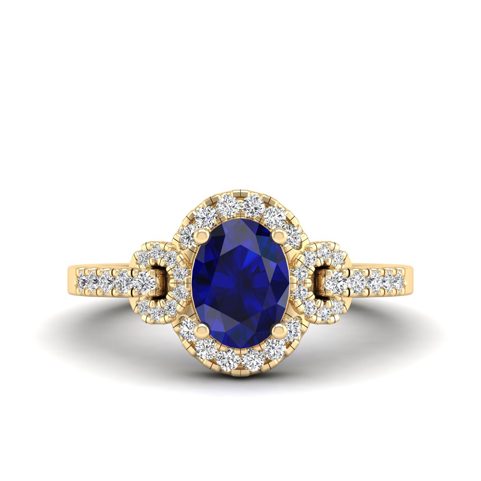 Oval Sapphire and Infinity Diamond Ring