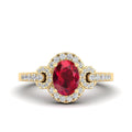 Oval Ruby and Infinity Diamond Ring