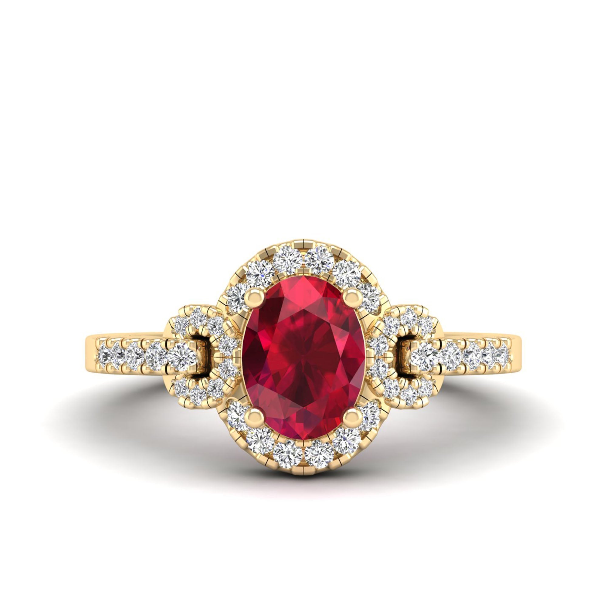 Oval Ruby and Infinity Diamond Ring