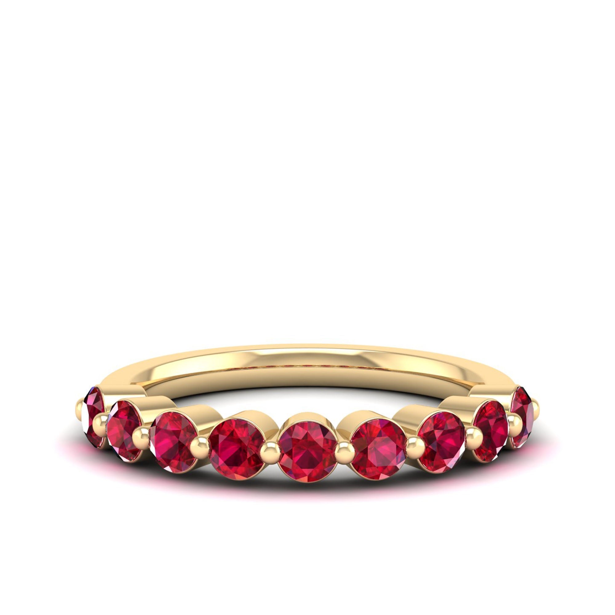9-Stone Ruby Stackable Ring