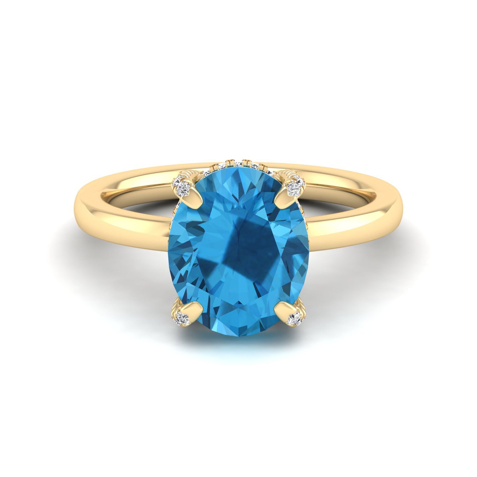 Kyra Blue Topaz and Diamond Ring