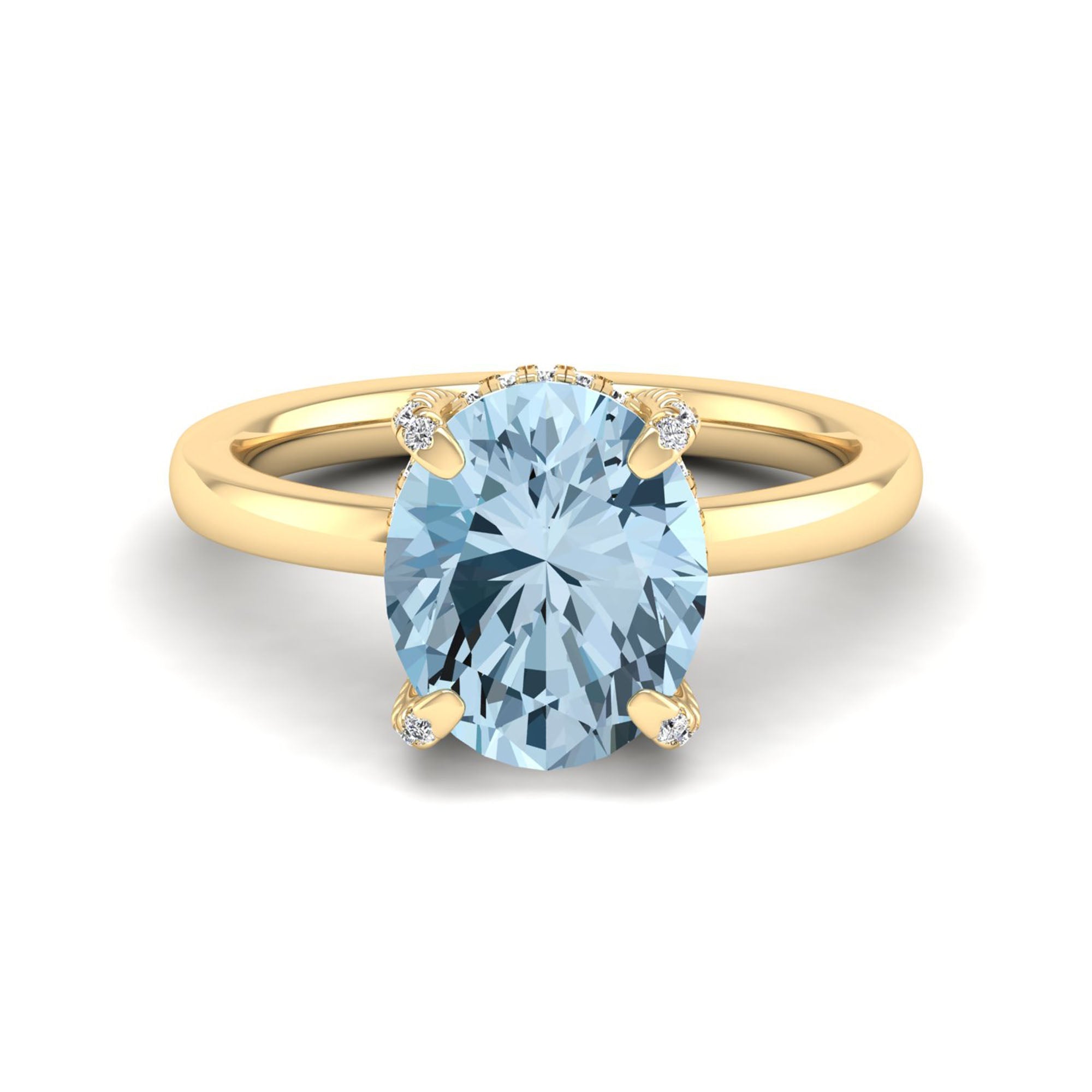 Kyra Aquamarine and Diamond Ring