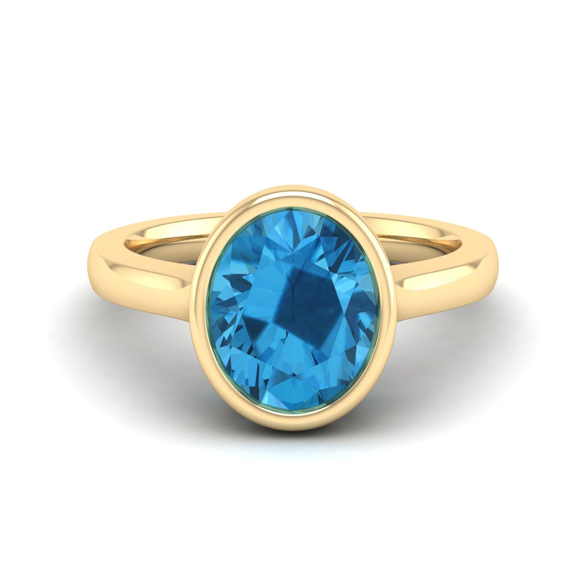 Art Deco Bezel Blue Topaz Ring