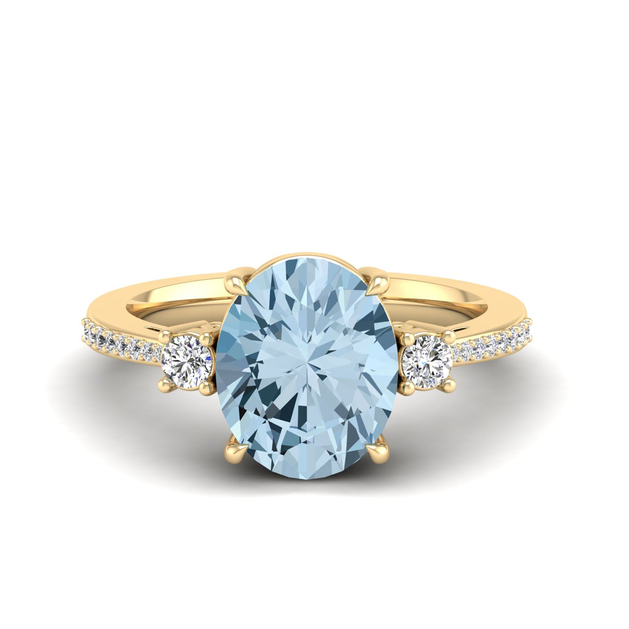 Nikki Aquamarine and Diamond Ring
