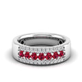 Triple Row Ruby and Diamond Ring