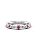 Stackable Bezel Ruby and Diamond Band