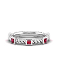 Twisted Rope Stackable Ruby Band