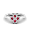Clover Ruby and Diamond Ring