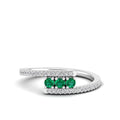 Twist Emerald and Diamond Ring