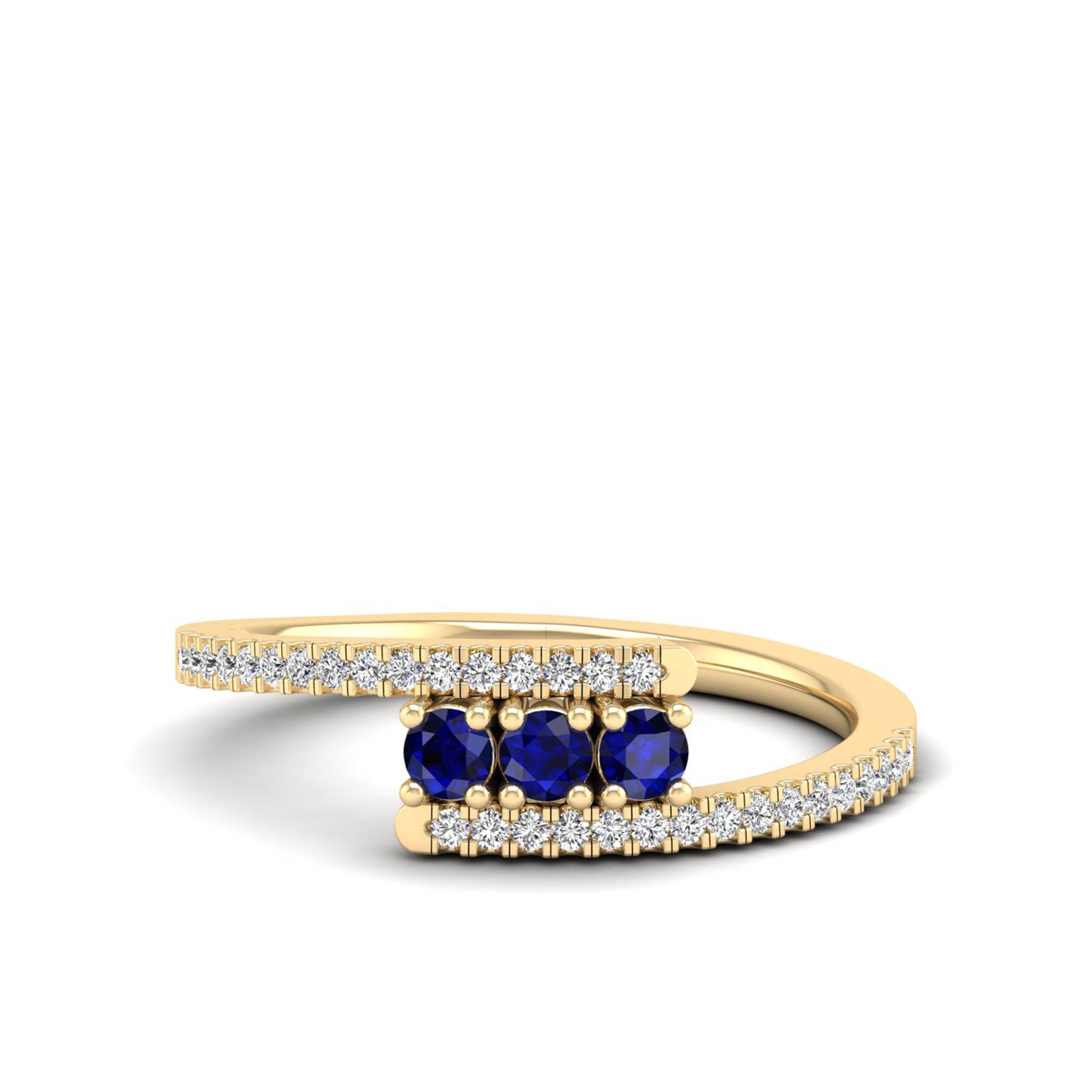Twist Sapphire and Diamond Ring