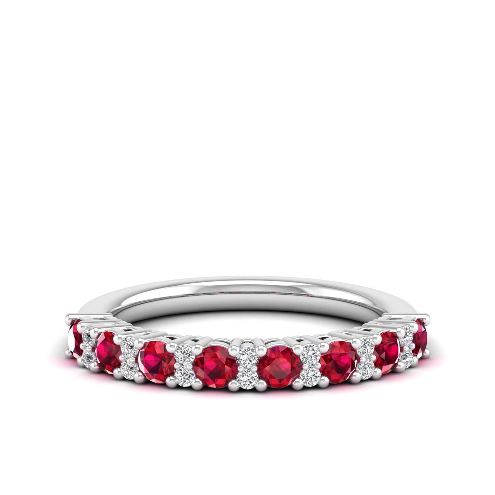 Ruby and Diamond Wedding Band