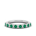 Emerald and Diamond Wedding Band