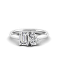 Toi et Moi Pear and Emerald Lab Diamond Ring