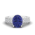 Oval Tanzanite Double Pavé Diamond Ring