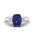 Cushion Tanzanite and Diamond Ring