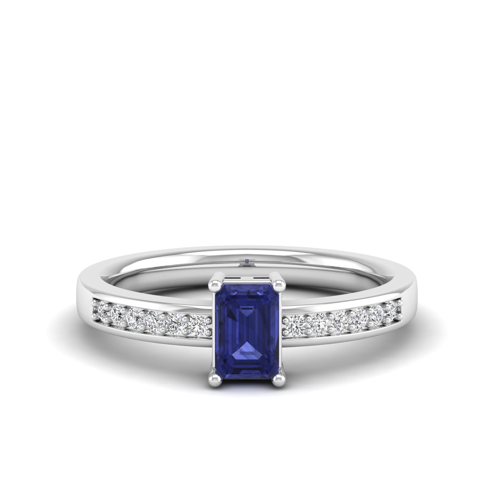 Emerald Tanzanite and Diamond Ring