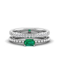 Emerald East-West Emerald and Diamond Ring