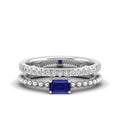 Emerald East-West Sapphire and Diamond Ring