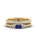 Emerald East-West Tanzanite and Diamond Ring
