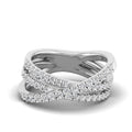 Three Row Criss Cross Diamond Ring
