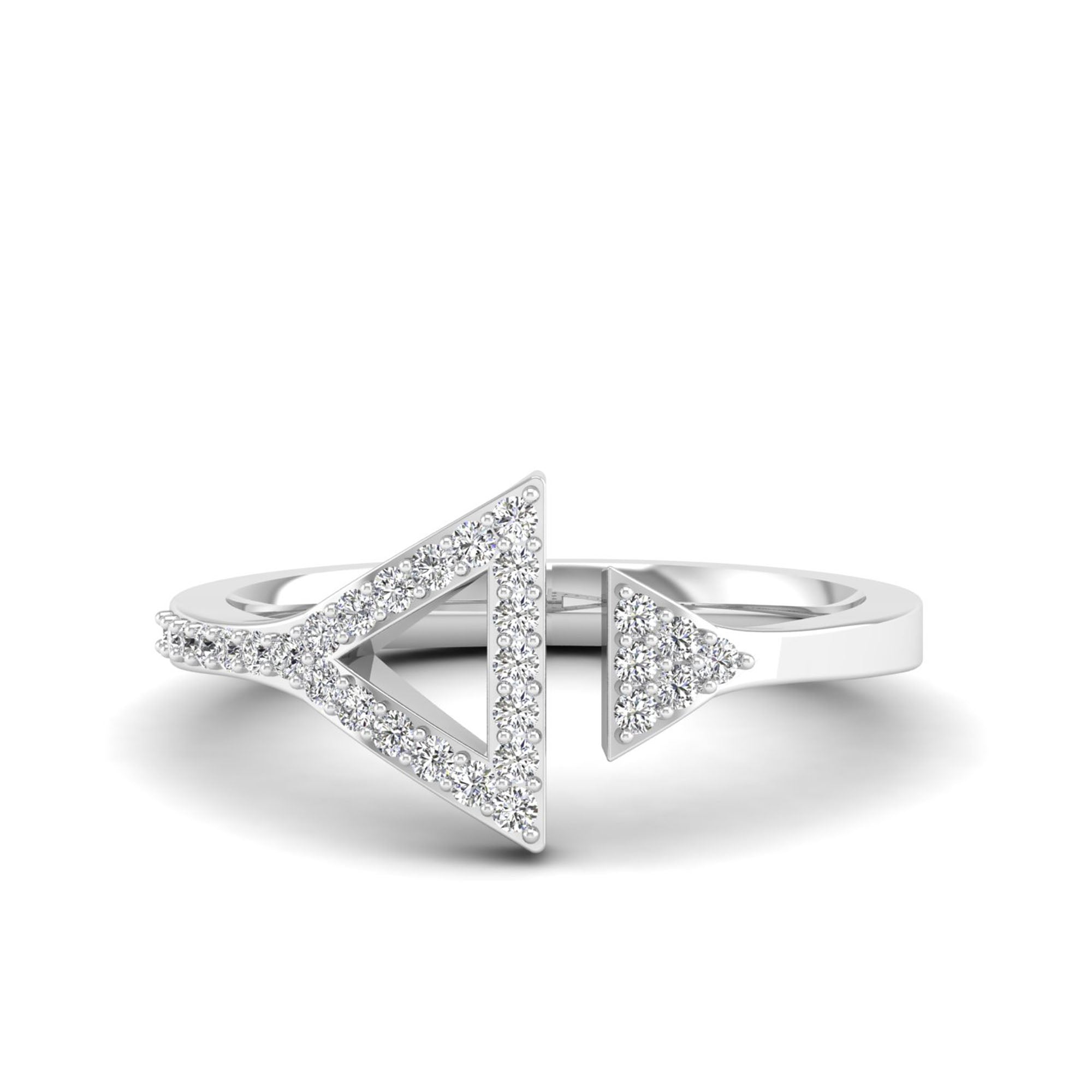 Open Triangle Diamond Ring