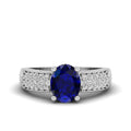 Prong Set Oval Sapphire and Diamond Ring