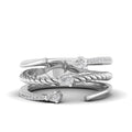 Twisted Triple Layer Bezel Pear Diamond Ring