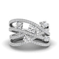 Multi Row Solitaire Crossover Diamond Ring