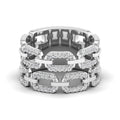 Double Row Link Diamond Ring