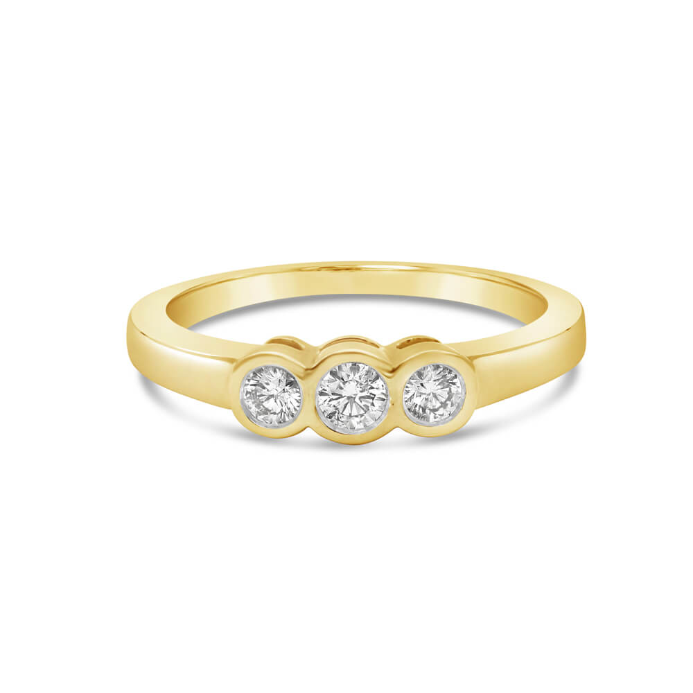 3-Stone Bezel Diamond Band
