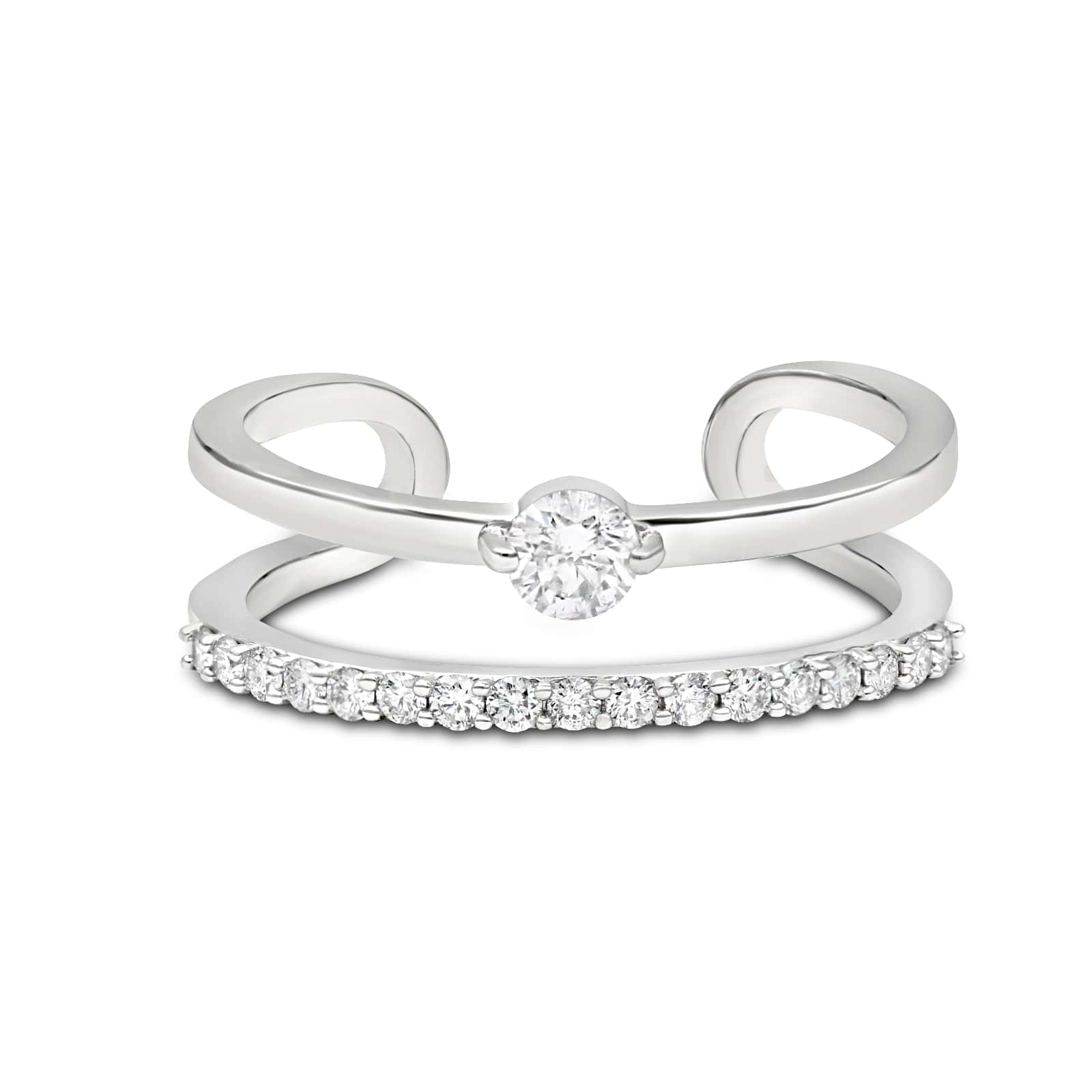 0.35 Cts. Diamond Double Band