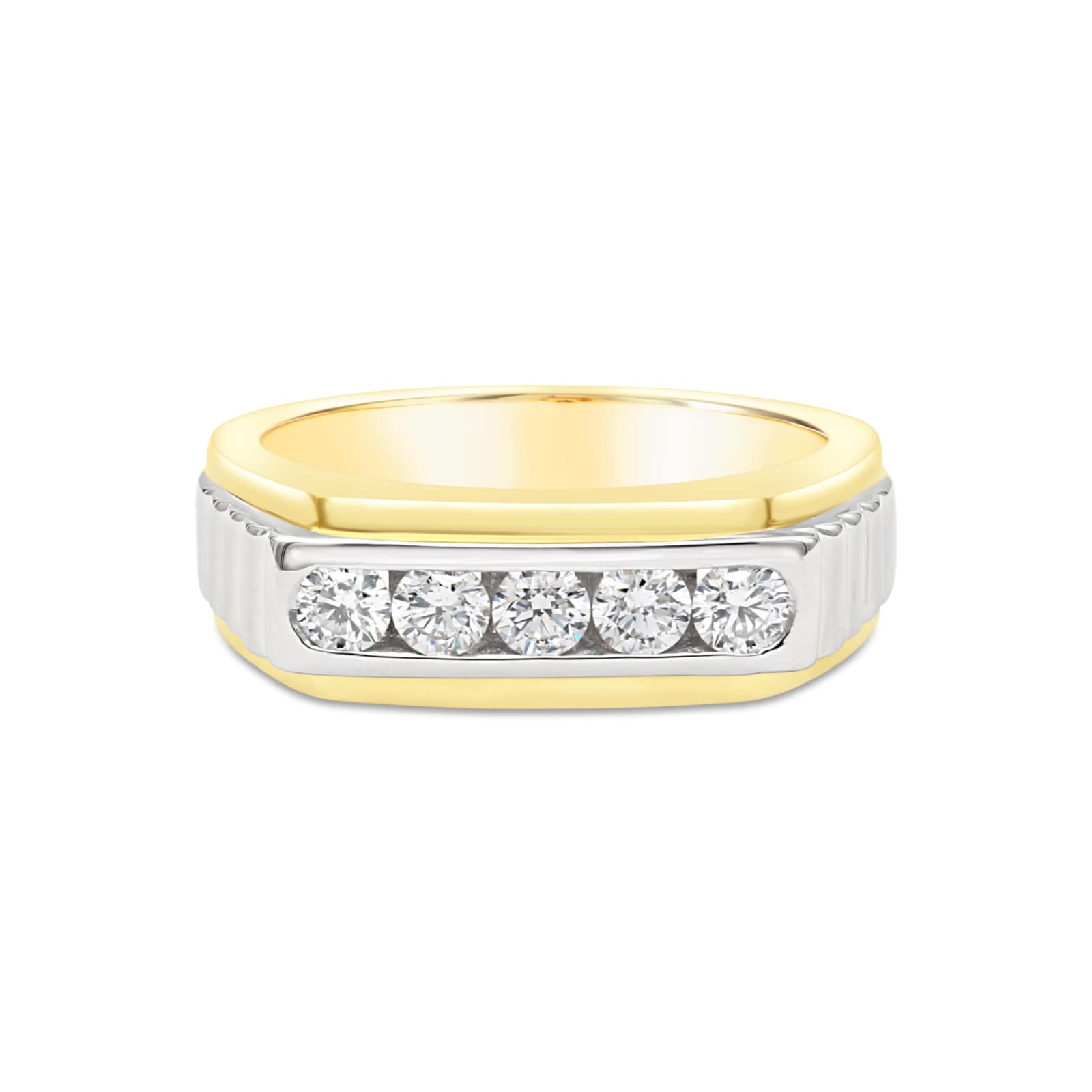 Men's 5-Stone Diamond Channel Set Ring