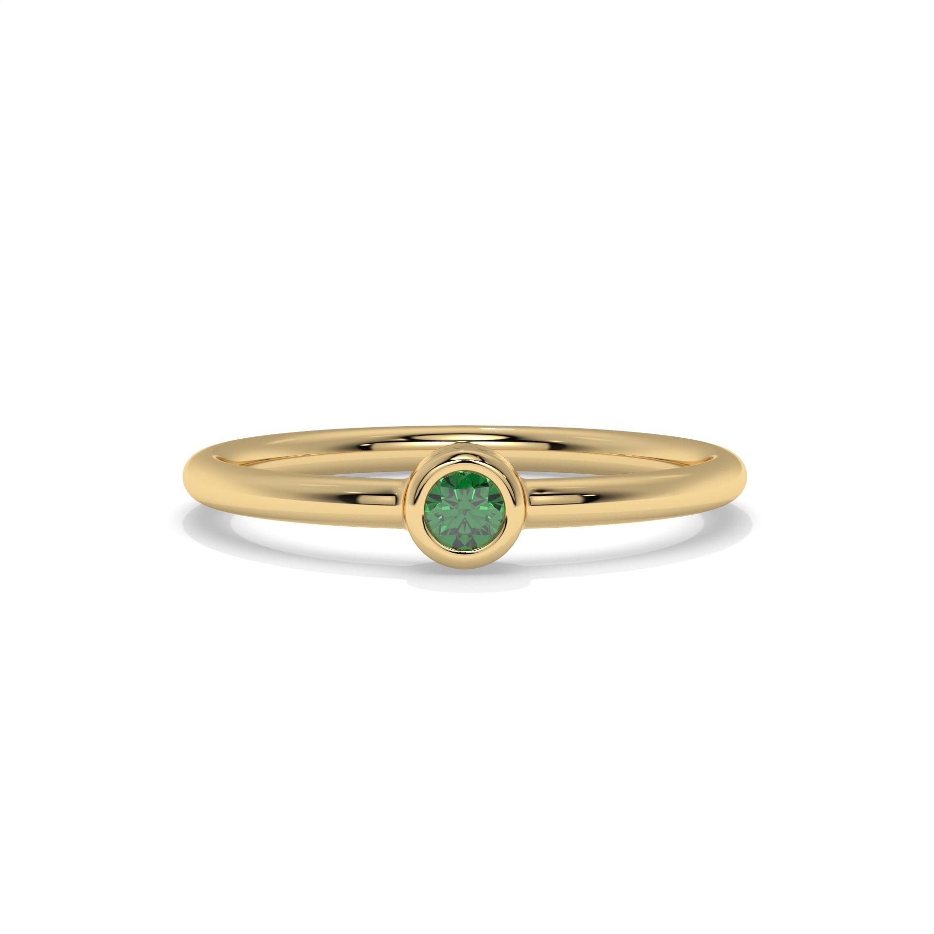 Stackable Bezel Emerald Ring