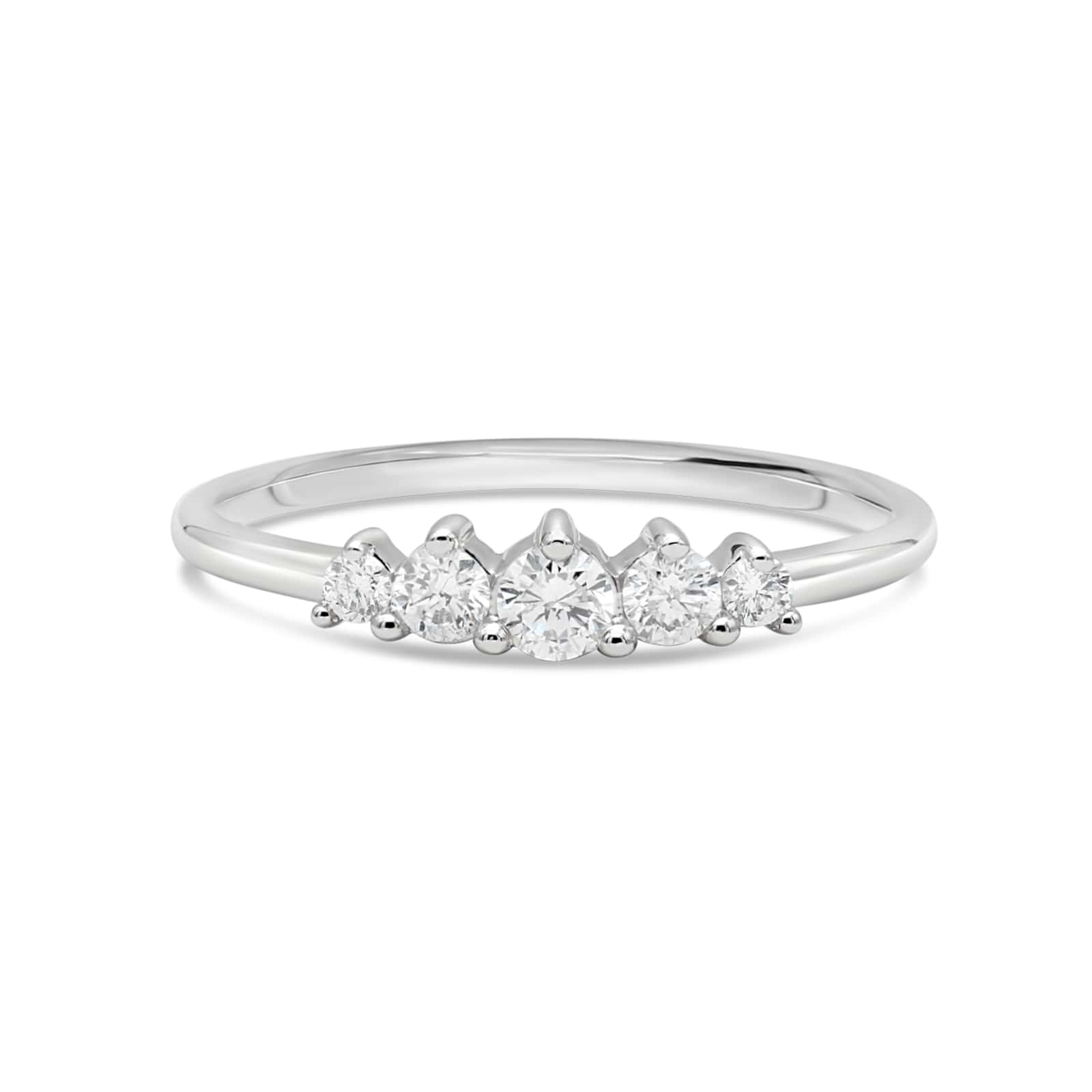 0.29 Cts. Diamond Graduated Five Stone Ring