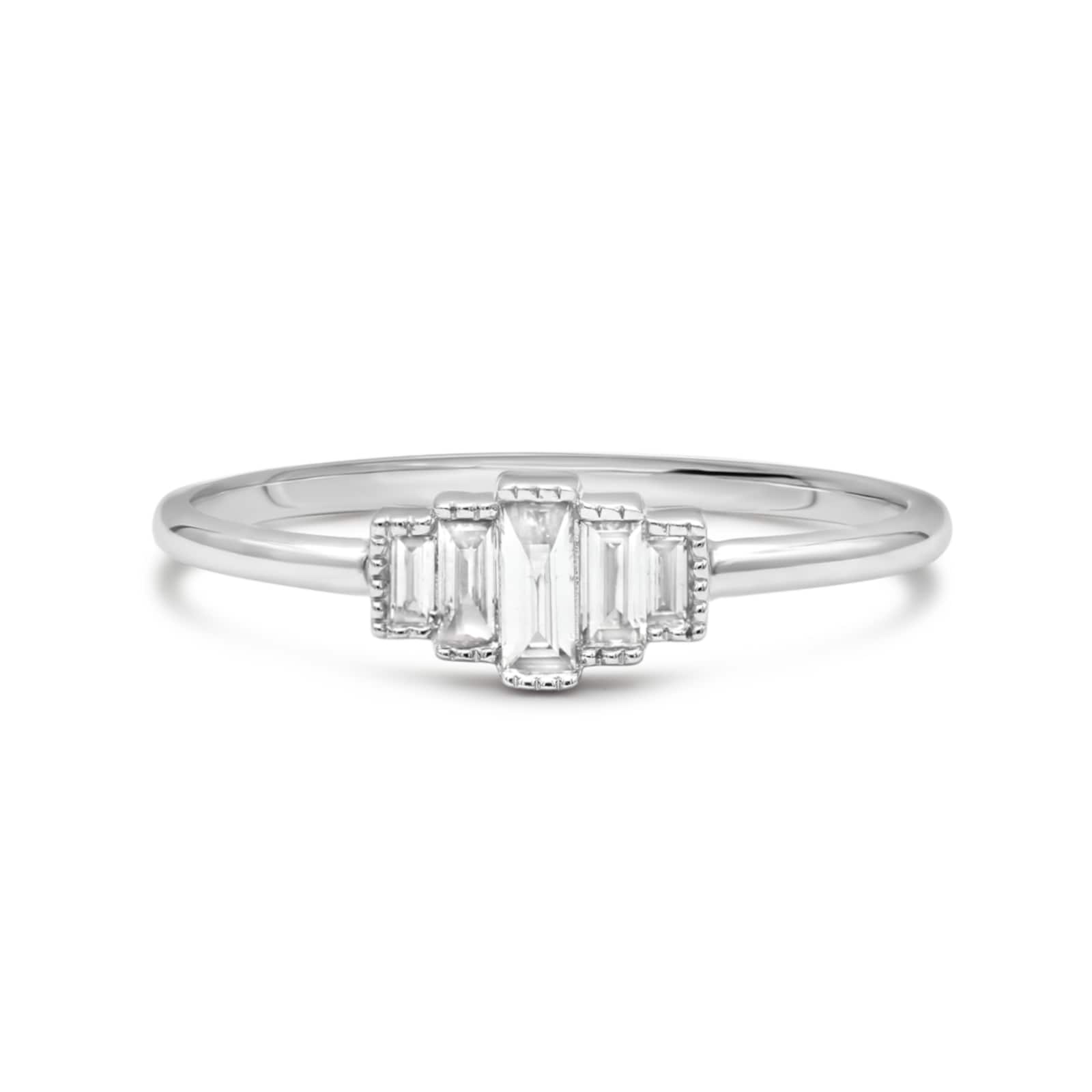 Diamond Baguette Pyramid Ring