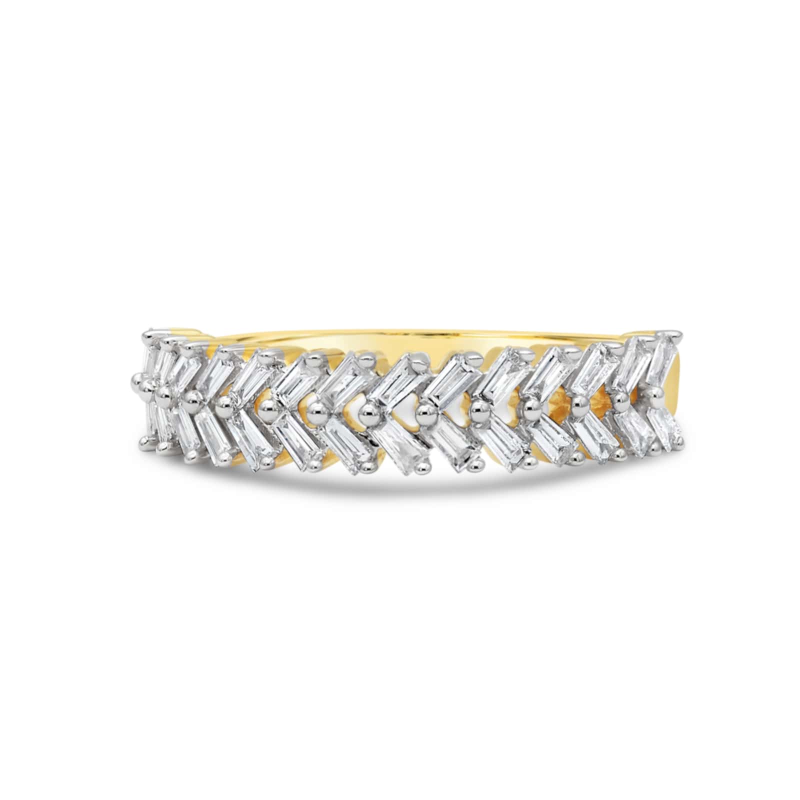 Diamond Chevron Stackable Ring