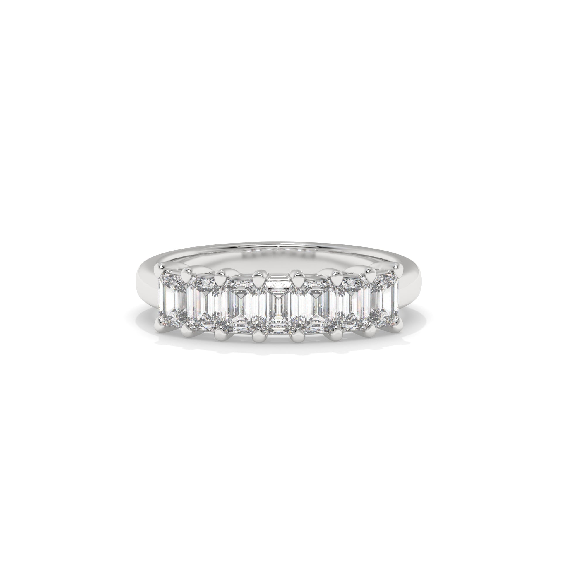 Emerald Lab Diamond Seven-Stone Band