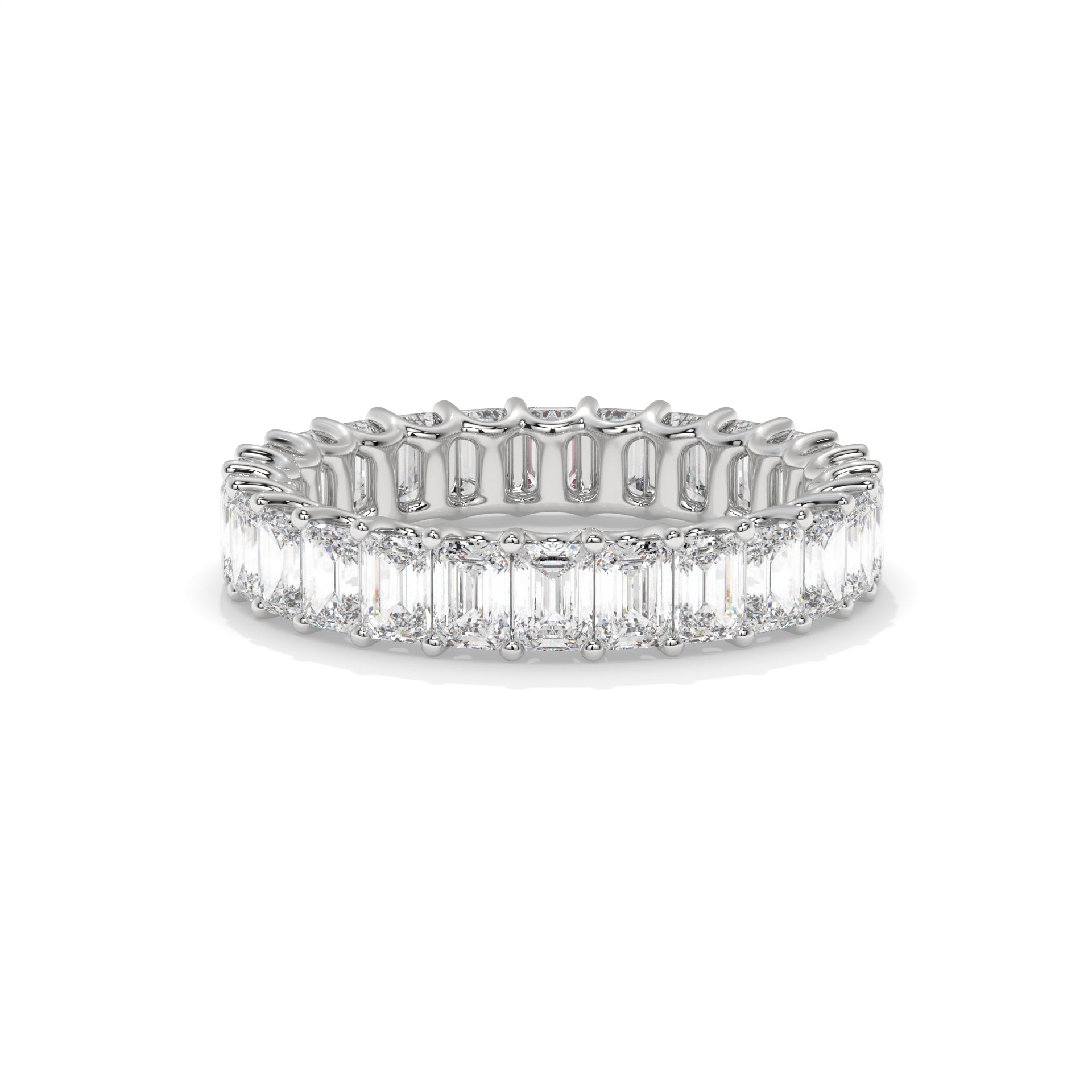 Emerald Cut Shared Prong Lab Diamond Eternity Band