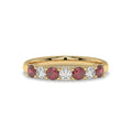 Alternating 7-Stone Classic Ruby and Diamond Ring