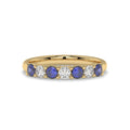 Alternating 7-Stone Classic Sapphire and Diamond Ring