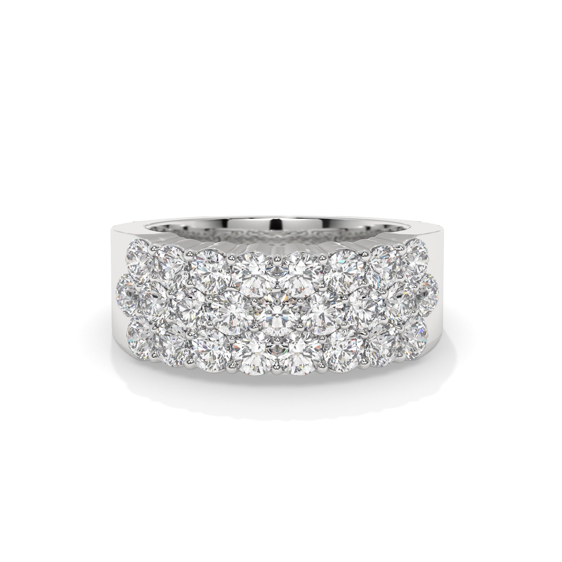 Three Row Lab Diamond Ring