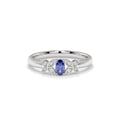 Oval Tanzanite and Lab Diamond Butterfly Ring