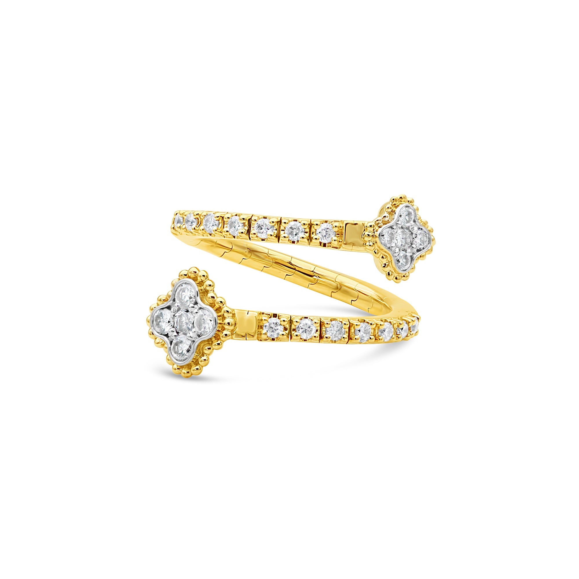 Double Clover Wrap Flexi Ring