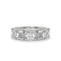 Emerald and Round Lab Diamond Five-Stone Band