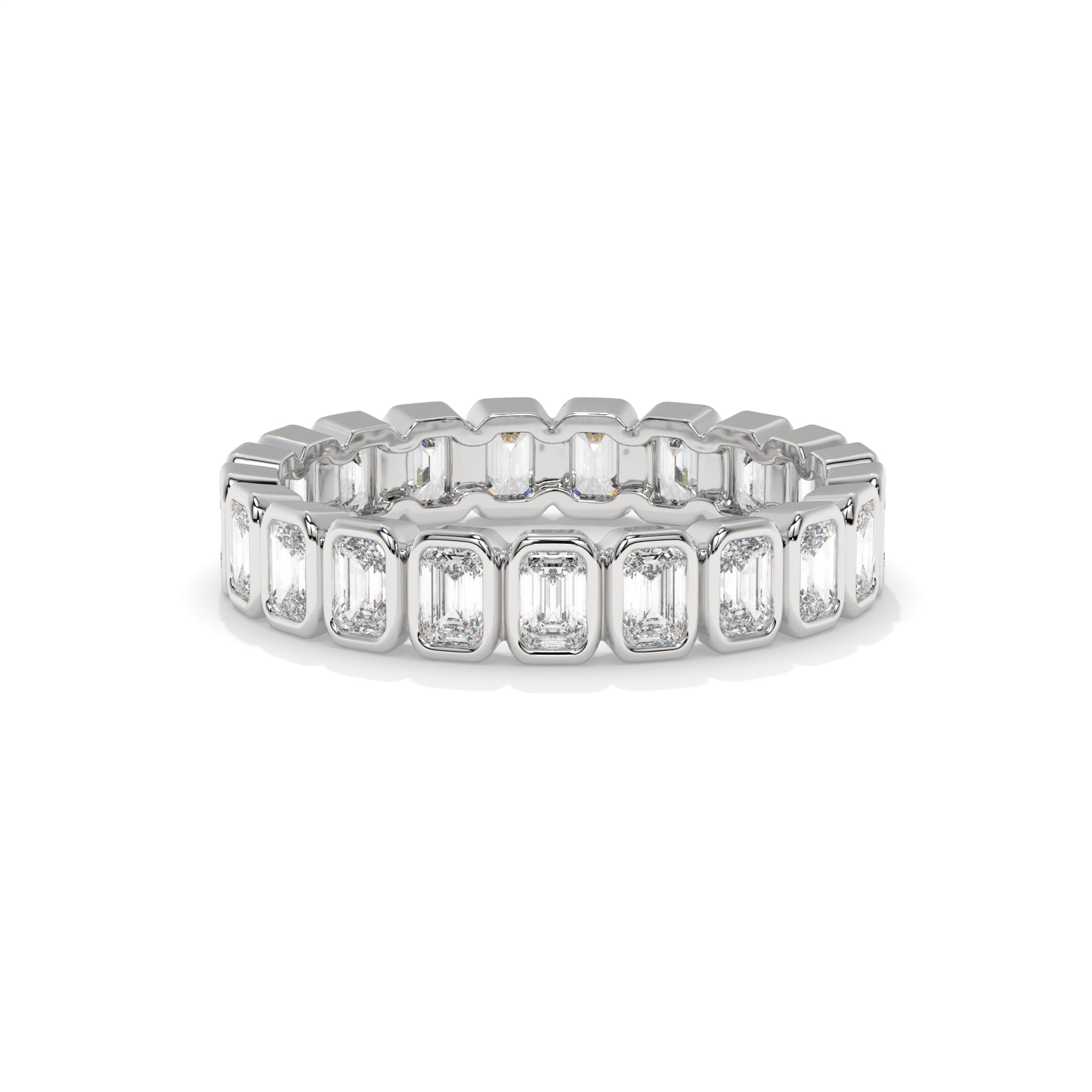 Bezel Emerald Lab Diamond Eternity Band