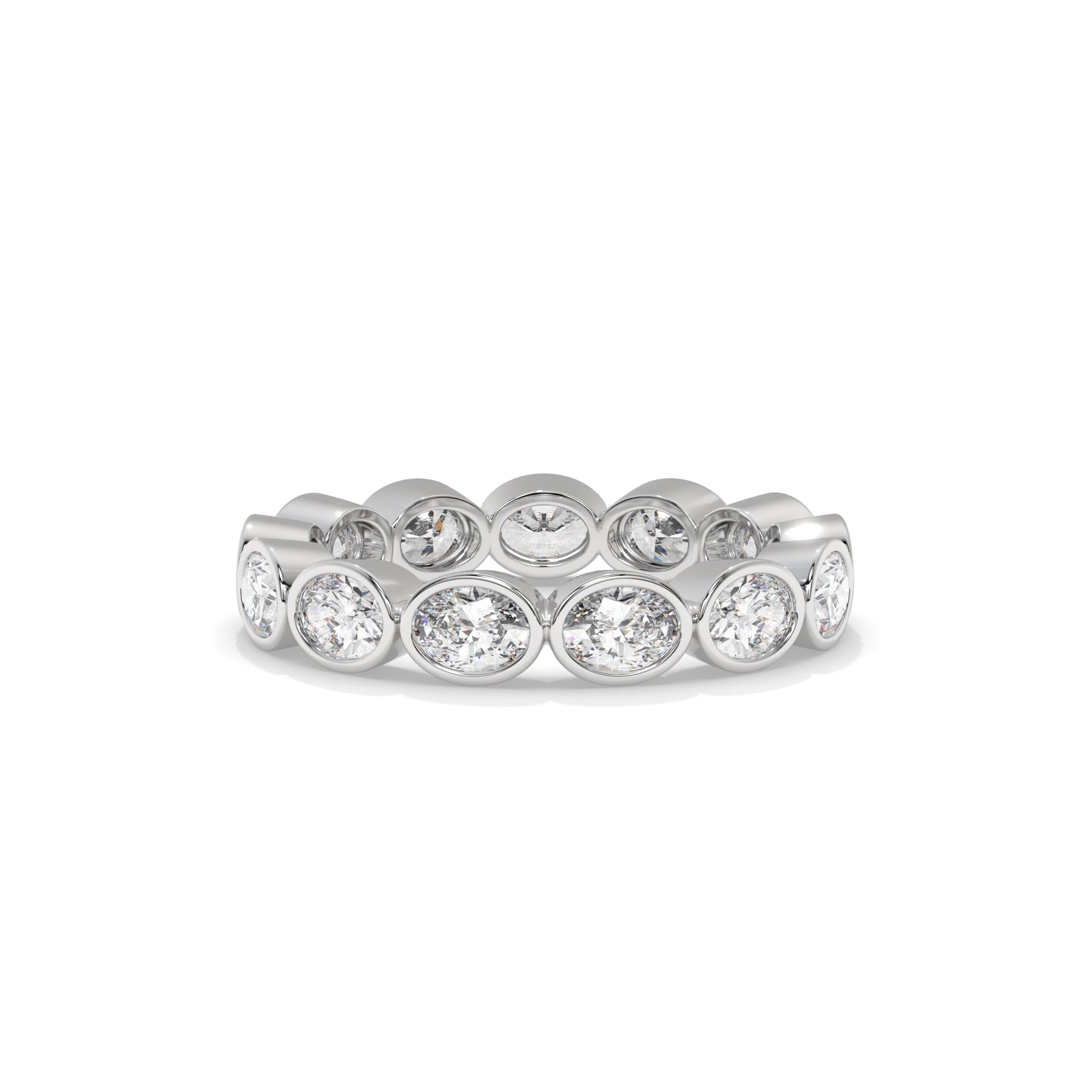 Bezel East-West Oval Lab Diamond Eternity Band