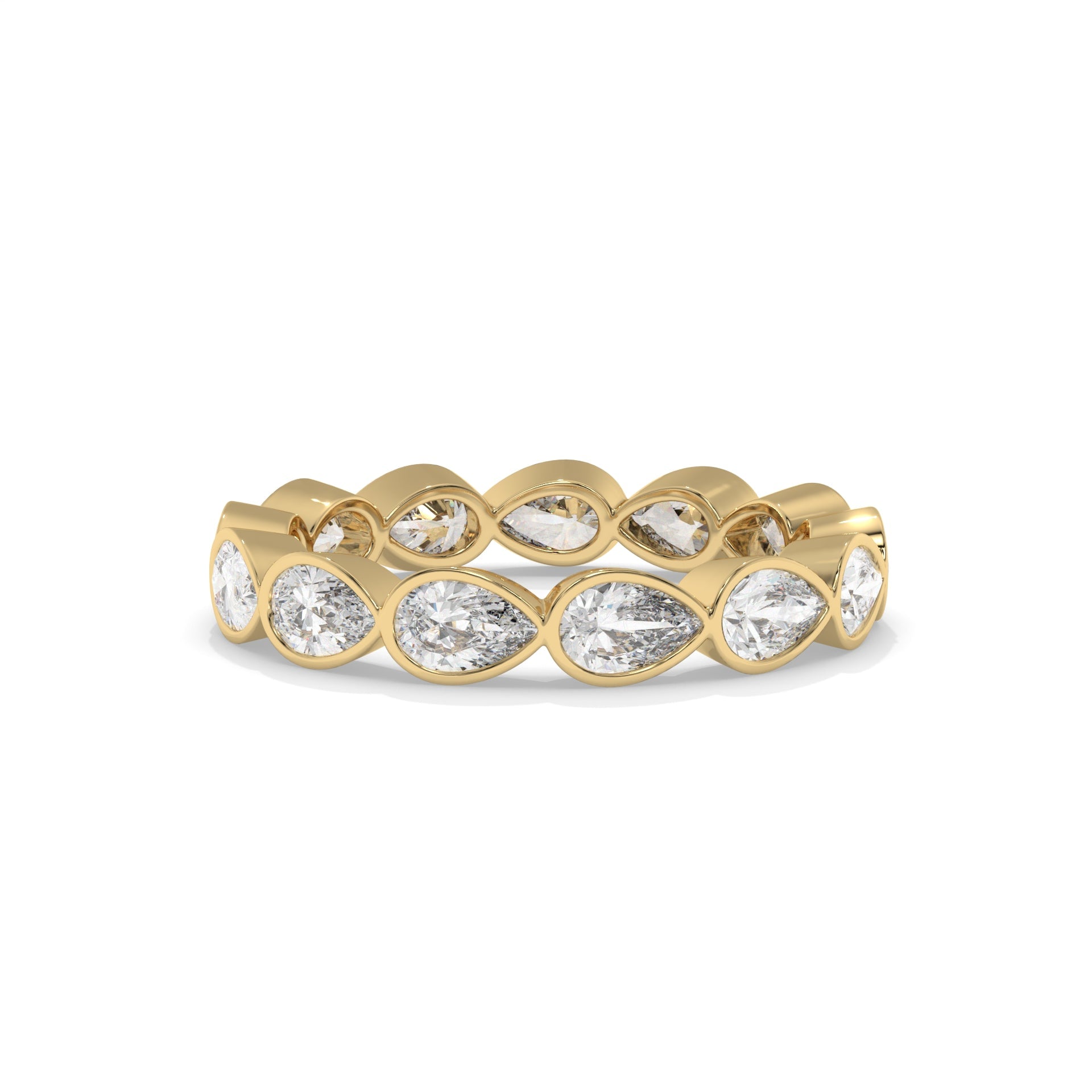Bezel East-West Pear Lab Diamond Eternity Band
