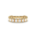 Emerald Halfway Bezel Lab Diamond Anniversary Band