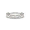 Emerald East-West Halfway Bezel Lab Diamond Anniversary Band