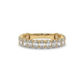 Shared Prong Oval Lab Diamond Halfway Anniversary Band
